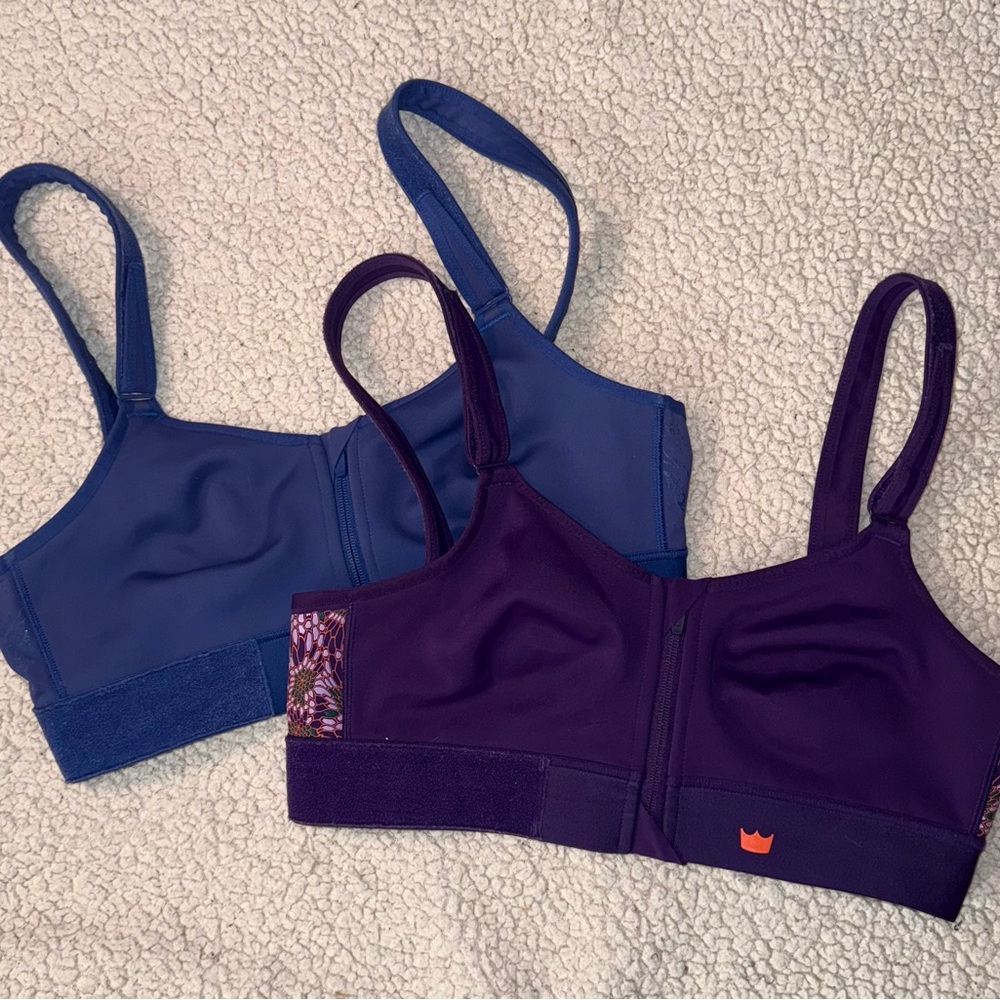 SHEFIT Luxe Sports Bra in Navy and Purple